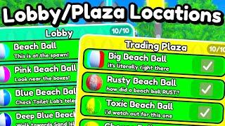 ALL LOBBY / PLAZA BEACH BALL LOCATIONS!! (Toilet Tower Defense)