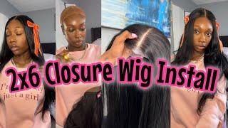 SUPER NATURAL *NO GLUE* 2x6 Closure Wig Install  ft. Wig Dealer