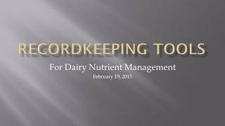 Recordkeeping Tools for Nutrient Management