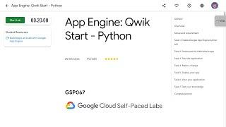 App Engine Qwik Start   Python GSP067