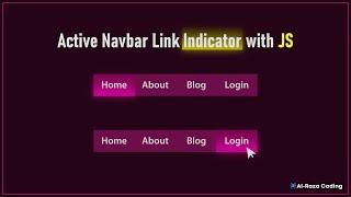 How To Make Active Navbar Link Indicator With JavaScript | Active Button with JS | JS Tutorial