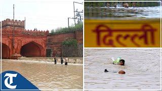 Yamuna river rising water level touches Red Fort boundary wall in New Delhi