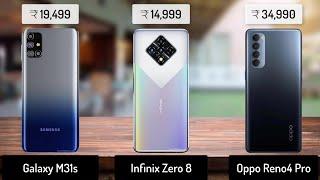 Samsung Galaxy M31s vs Infinix Zero 8 vs Oppo Reno 4 Pro