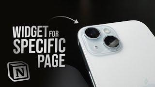 How to Get iPhone App Widget to Open Specific Notion Page (tutorial)