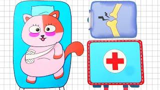 [Paperdiy] Pet care tips  Rescue the poor cat with a broken leg | ASMR