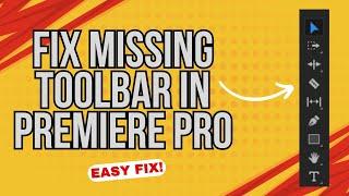 How to Fix Missing Toolbar in Adobe Premiere Pro