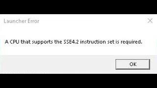  A CPU that supports the SSE4.2 instruction set is required