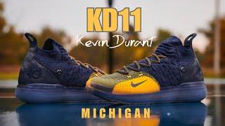 NIKE ZOOM KD11 MICHIGAN UNBOXING #nike #kdtrey5 #kd11#snkrs #ballislife #durant #snake #michigan #gs