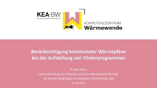 Berücksichtigung kommunaler Wärmepläne bei der Aufstellung von Förderprogrammen