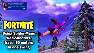 Using Spider Mans Web Shooters, travel 50 meters in one swing (1/1) Chapter 3 Season 1 - Fortnite