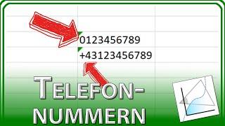 Telefonnummer: führende 0 oder + eingeben - Excel Grundlagen Tutorial & Anleitung