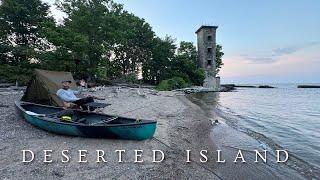 Camping on a Deserted Island next to an Abandoned Lighthouse | Morning Rain