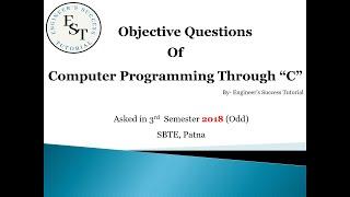 Computer Programming Through C 2018| Engineers Success Tutorial | Diploma question solution SBTE