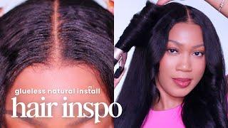 READY TO WEAR GLUELESS LACE WIGS | NATURAL SILK PRESS! Yaki Straight HD Lace  Ashimary Hair