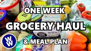 One Week Grocery Haul PLUS FAMILY FRIENDLY WW Meal Plan Menu! Weight Watchers  Points Included!