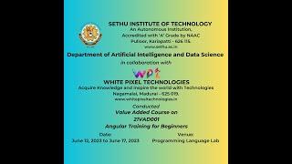 Glimpses of our Training at Department of AI&DS, Sethu Institute of Technology.