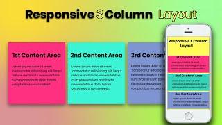 Responsive 3 Column Layout with CSS | CSS Responsive Layout