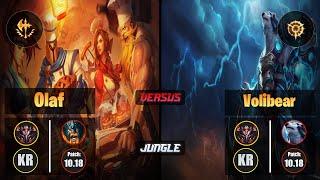 GrandMaster OLAF [Conqueror] (Jungle) VS  VOLIBEAR - Grandmaster KR Patch 10.18