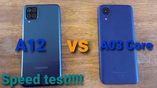 sumsang galaxy A12 vs A03 core|Speedtest|