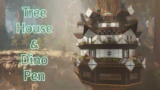 #7 Tree House  & Dino Pen - Base Design Ideas [ Ark: Survival Ascended ]