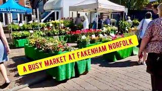 Fakenham, Norfolk on a busy market day.