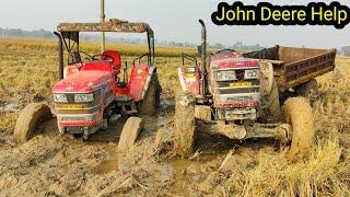 Enjoy The Tractor Video Part_01 |  Mahindra Arjun Novo 605 Dii in mud | Help by John Deere 5050d