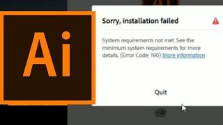 How to solve installation error 190 Adobe illustrator CC 2020 || Latest Tutorial2021 || All Tech 360