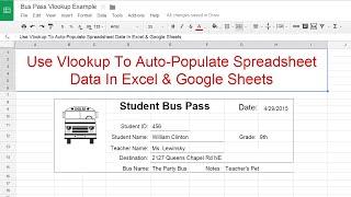 Tutorial on How to Use Vlookup to Auto Populate Spreadsheet Data in Google Sheets and Excel