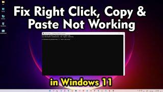 How to Fix Right Click Copy & Paste Not Working in Windows 11