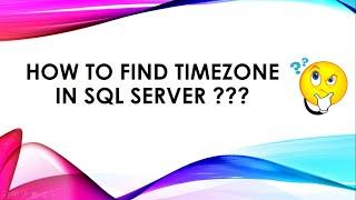 Find timezone in SQL SERVER in single simple query