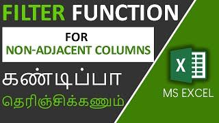 Filter Function for Non Adjacent Columns in Excel in Tamil