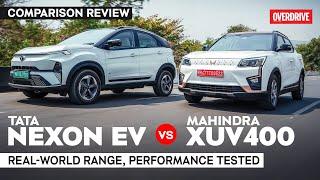 Tata Nexon EV vs Mahindra XUV400 comparison review - the better family EV is?| OVERDRIVE
