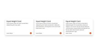 Equal Height Cards Design Using Html Css