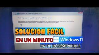 Este equipo no cumple con los requisitos mínimos del sistema para instalar esta versión de Windows