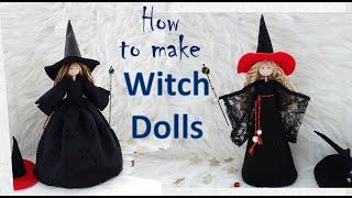 How to Make Witch Dolls | DIY Witch Dolls for Halloween Decoration | Huong Harmon