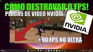 COMO AUMENTAR O FPS NO EMULADOR PRA JOGAR FREEFIRE 2023 - PLACA DE VIDEO NVIDIA