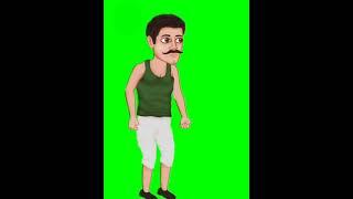 Green screen cartoon animation character for cartoon video.