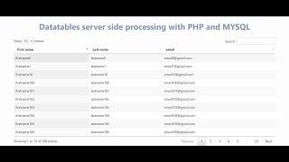 Datatables  using PHP and MYSQL  server-side processing