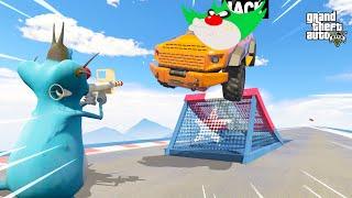 OGGY AND JACK PLAYING RPG VS ARMOR CAR CHALLENGE (GTA 5 Funny Moments)