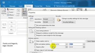 How to delay sending an email in Outlook