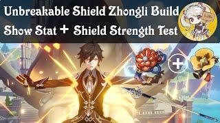 Unbreakable Shield Zhongli Build Show Stat + Shield Strength Test - Genshin Impact