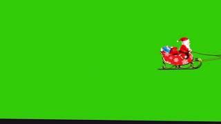 Fly Santa and rain deer green screen 2022, Christmas green screen