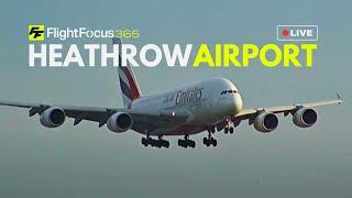 Heathrow Airport Live - PREMIUM VIEW Sunday 22nd December 2024 STRONG HEADWIND