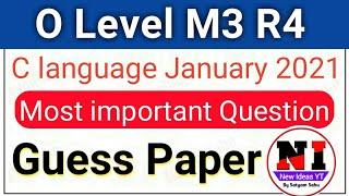 O Level C language Guess paper with Solution | O level m3 R4 C language most important question