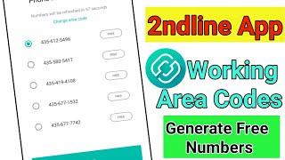 2ndline App Working Area Codes | How To Generate Free Number In 2ndline App | Error Problem Solve