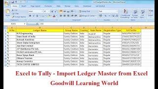 Excel to Tally - Import Ledger Master from Excel :  Tally TDL for Excel to Tally