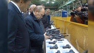 Vladimir Putin visits a Kalashnikov company