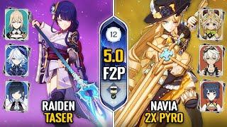 F2P C0 Raiden Taser & C0 Navia Double Pyro Team | New Spiral Abyss 5.0 Floor 12 | Genshin Impact