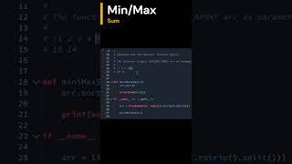 Min/Max Sum || 05/30 Day || Coding Problems #30daysofcodechallenge #coding #programming