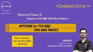 TCS NQT 2021 (New Pattern) | MasterClass 6 | Aptitude for TCS NQT
